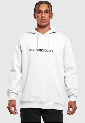 Sweat-shirt 'Hate Football' Merchcode en blanc : devant