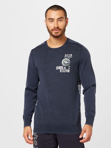 CAMP DAVID - Pullover em azul: frente