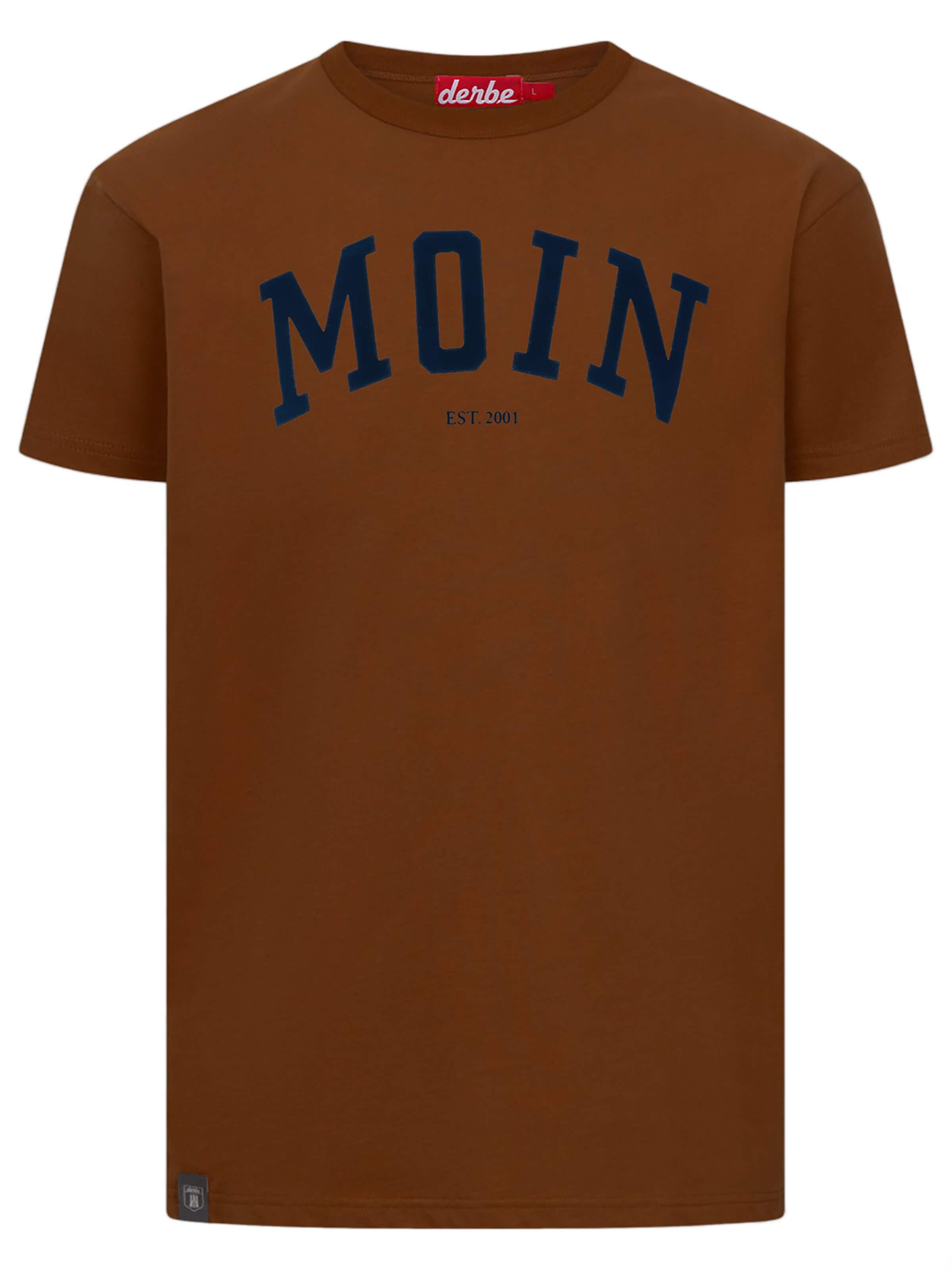 Derbe Shirt 'Moin' in Brown: front