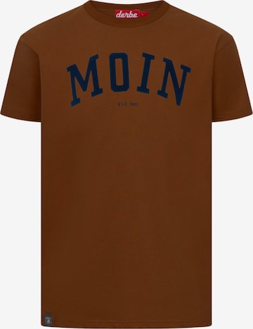 Derbe Shirt 'Moin' in Braun: Vorderseite