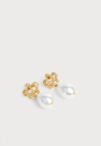 Juicy Couture Náušnice 'Heritage Crown & Pearl Drop' - Zlatá