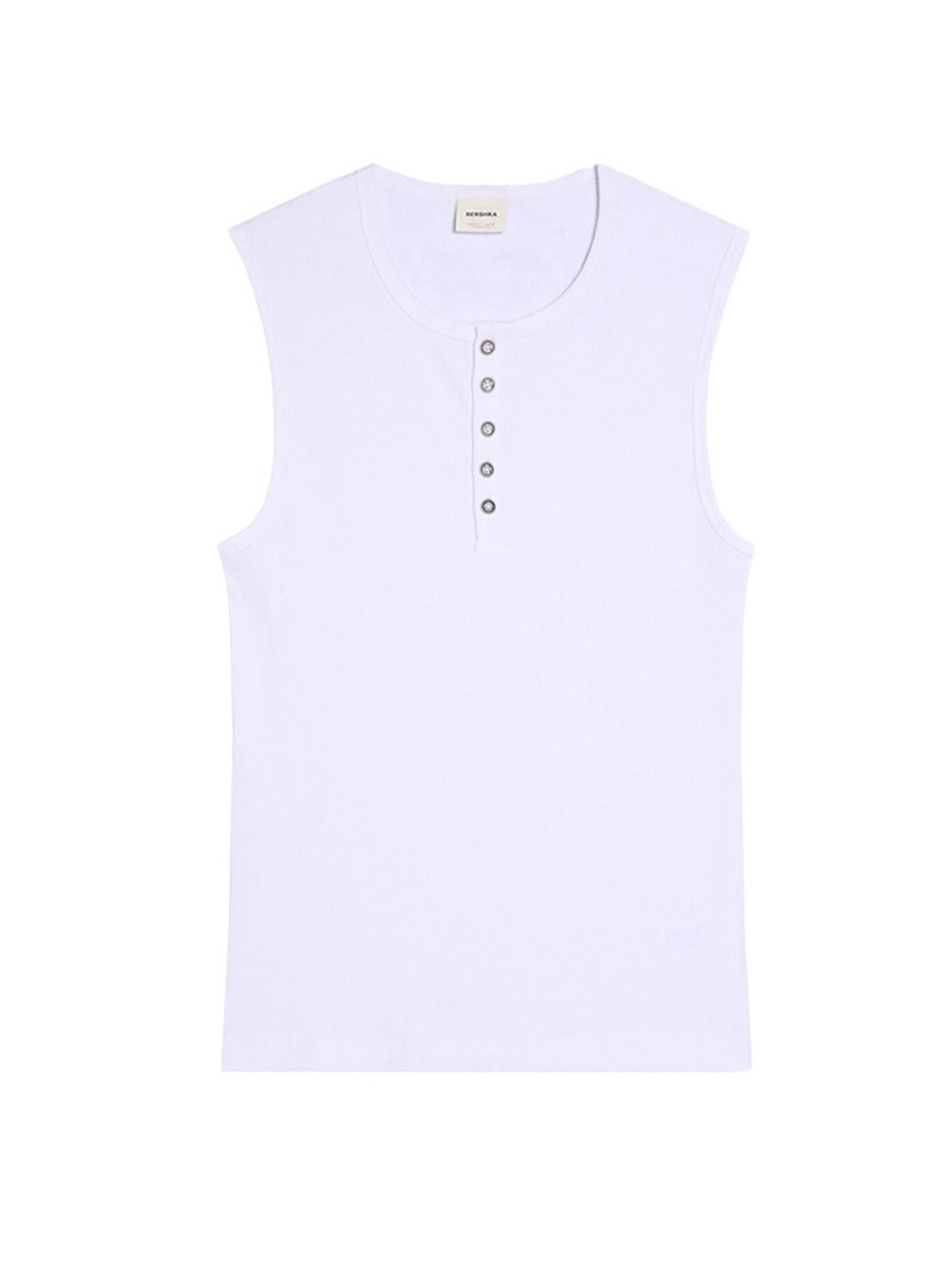Bershka T-Shirt en XS en blanc, Vue avec produit