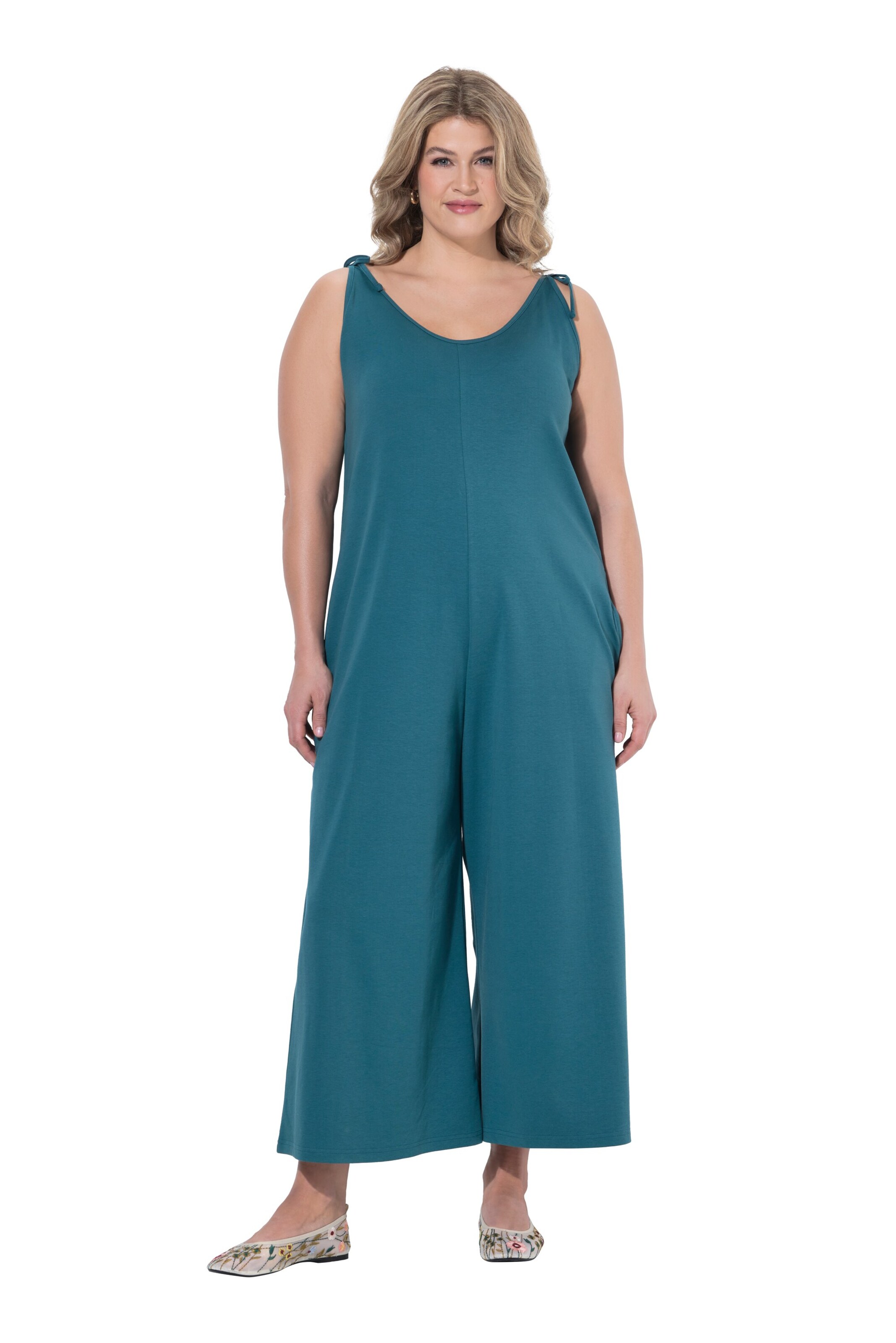 Ulla Popken Loosefit Jumpsuit in Blauw