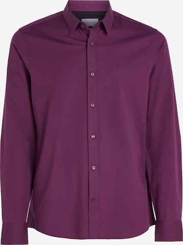 Calvin Klein Button Up Shirt in Purple: front
