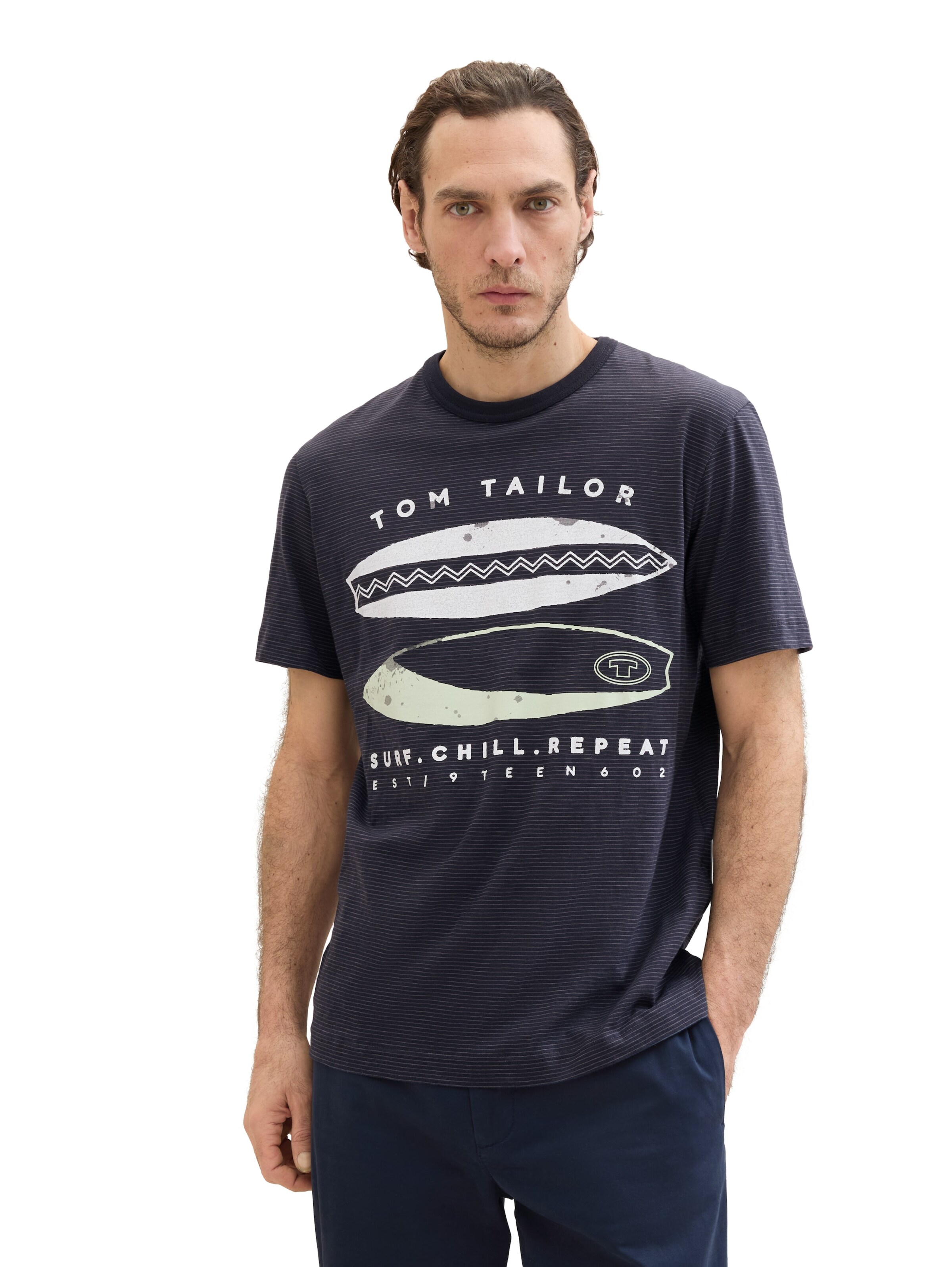 T-Shirt TOM TAILOR en bleu : devant