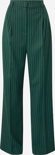 Pantaloni con pieghe Karo Kauer di colore verde scuro / bianco, Visualizzazione prodotti