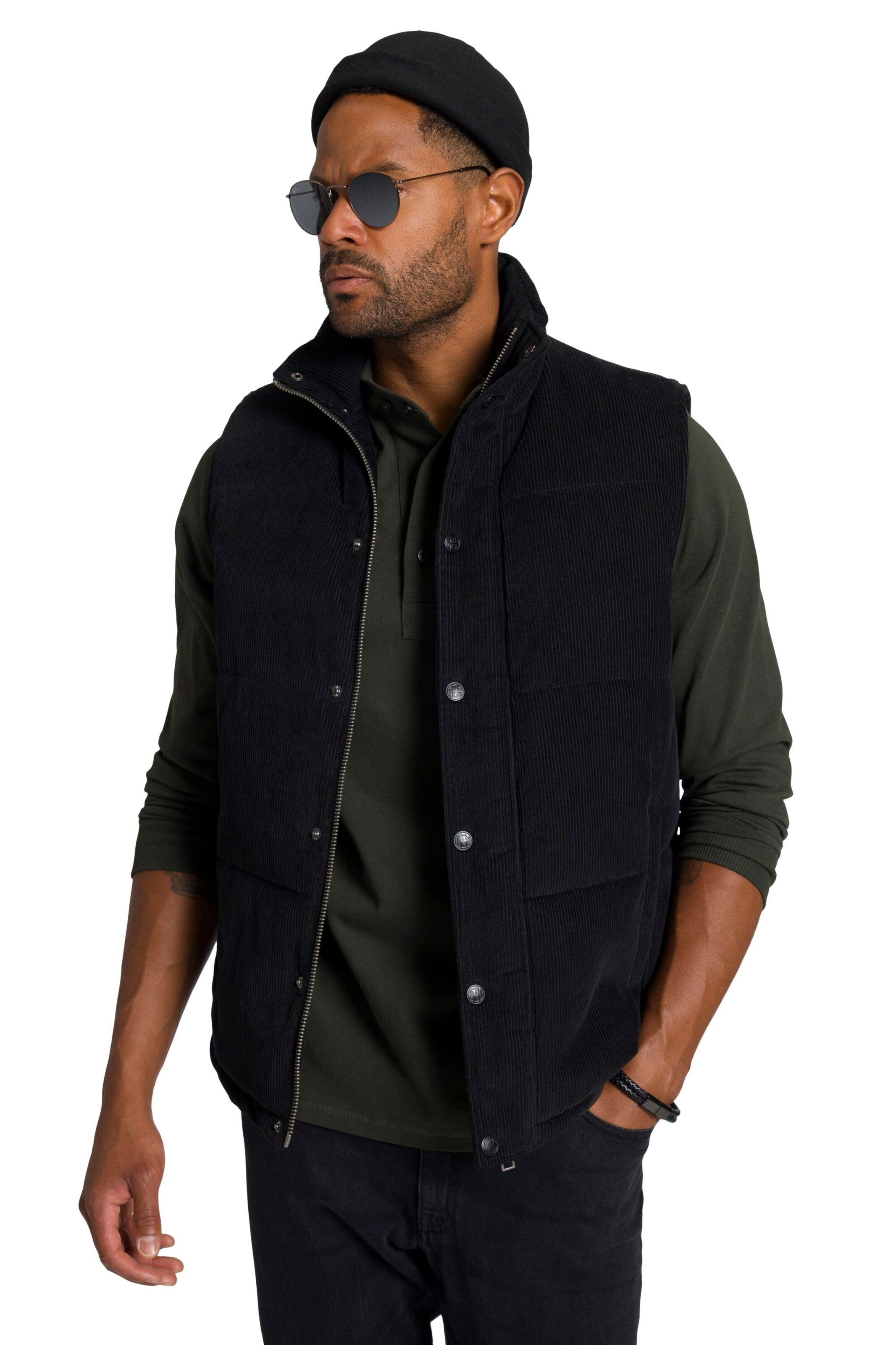 STHUGE Bodywarmer in Zwart: voorkant