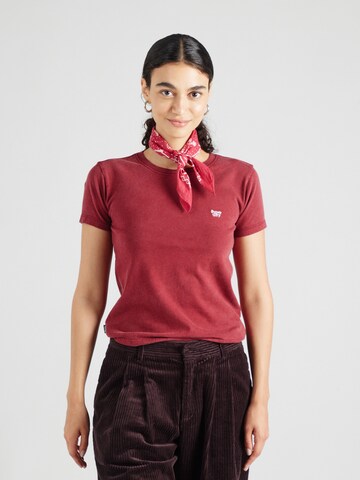 Superdry Shirt 'ESSENTIAL  90'S' in Rood: voorkant