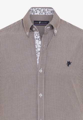 DENIM CULTURE Regular fit Button Up Shirt 'Igor' in Brown