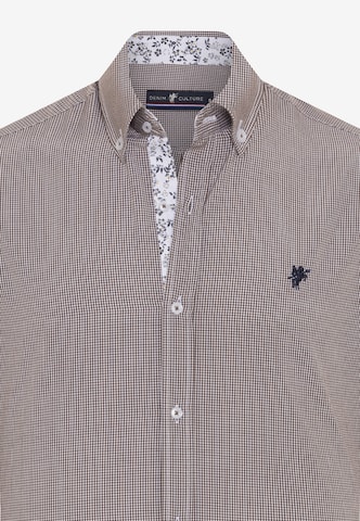 DENIM CULTURE Regular fit Button Up Shirt 'Igor' in Brown