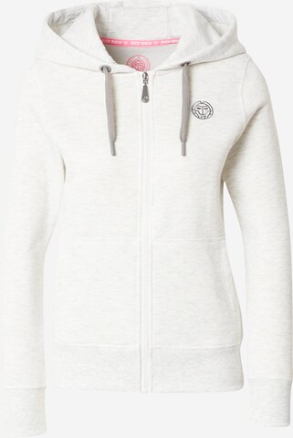 BIDI BADU Athletic Zip-Up Hoodie 'Moana' in White: front