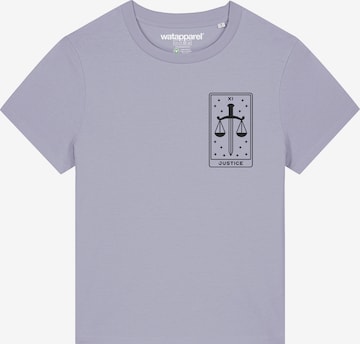 Maglietta 'Tarot Justice' di Watapparel in lilla: frontale