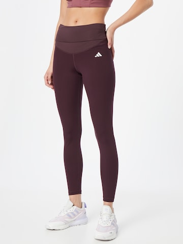 ADIDAS PERFORMANCE Skinny Workout Pants 'Essentials ' in Red: front