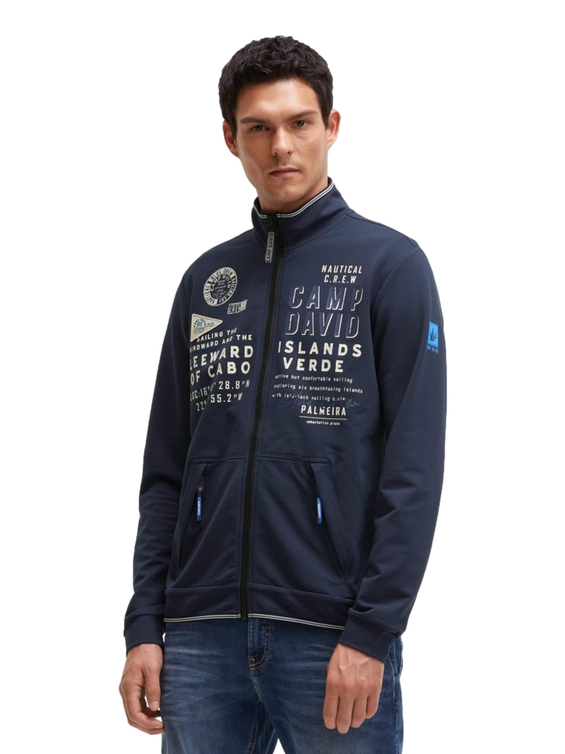 CAMP DAVID Кофта на молнии в Синий: спереди