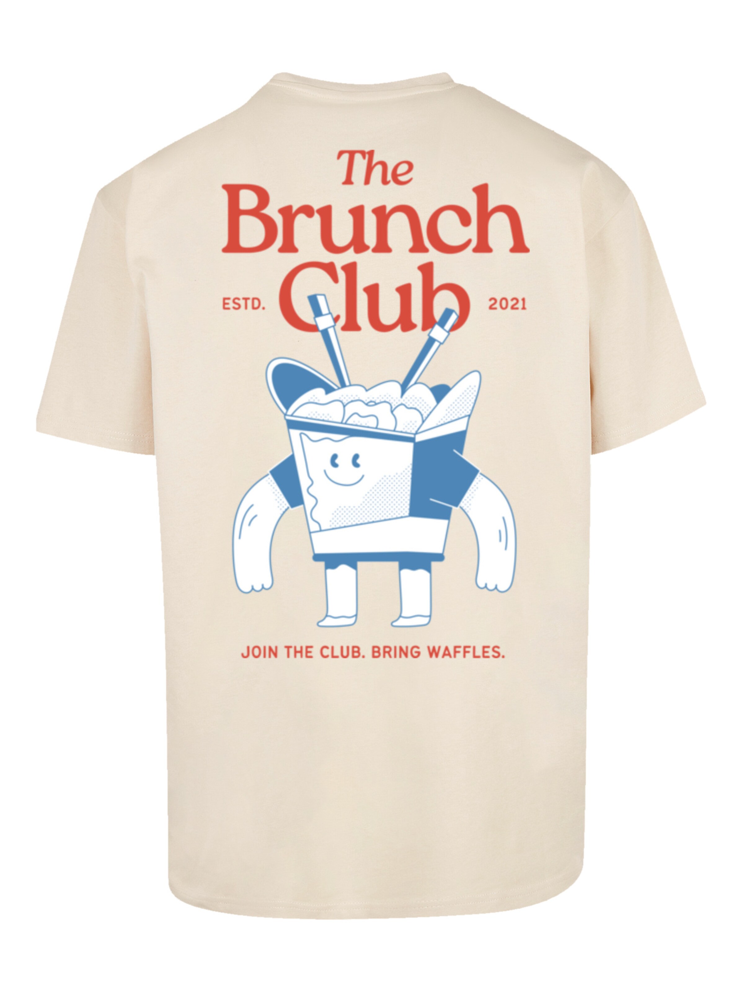 T-Shirt 'The Brunch Club' F4NT4STIC en beige
