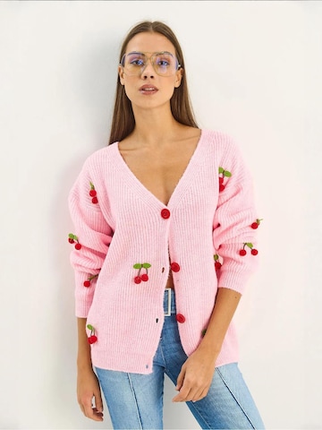 Bianco Lucci Strickjacke in Pink