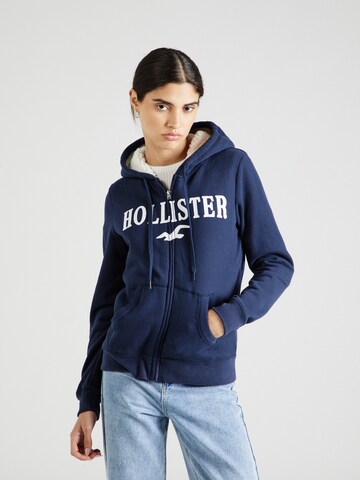 HOLLISTER Zip-Up Hoodie 'TECH CORE' in Blue: front