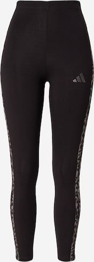 XS dydžio Sportinės kelnės 'Seasonal Essentials Animal Print 3-Stripes' iš ADIDAS SPORTSWEAR, spalva – pilka / juoda, Prekių apžvalga