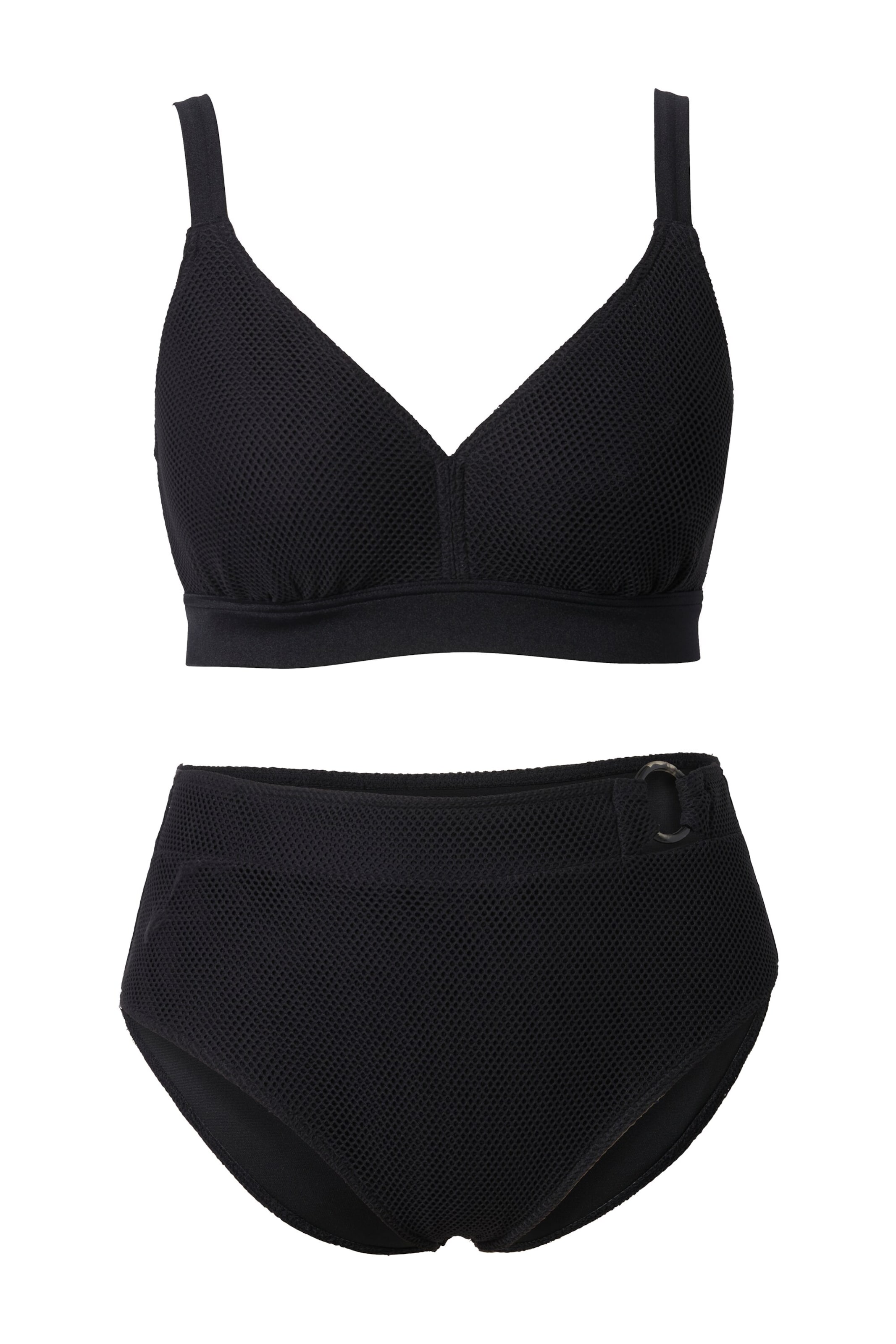 Ulla Popken Triangel BH in Schwarz: Vorderseite