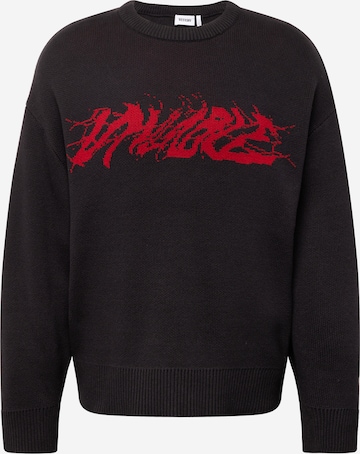 WEEKDAY Sweater 'Cypher Graphic' in Black: front