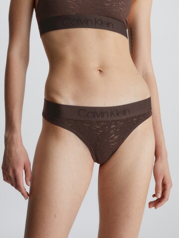 Calvin Klein Underwear Thong in Brown: front