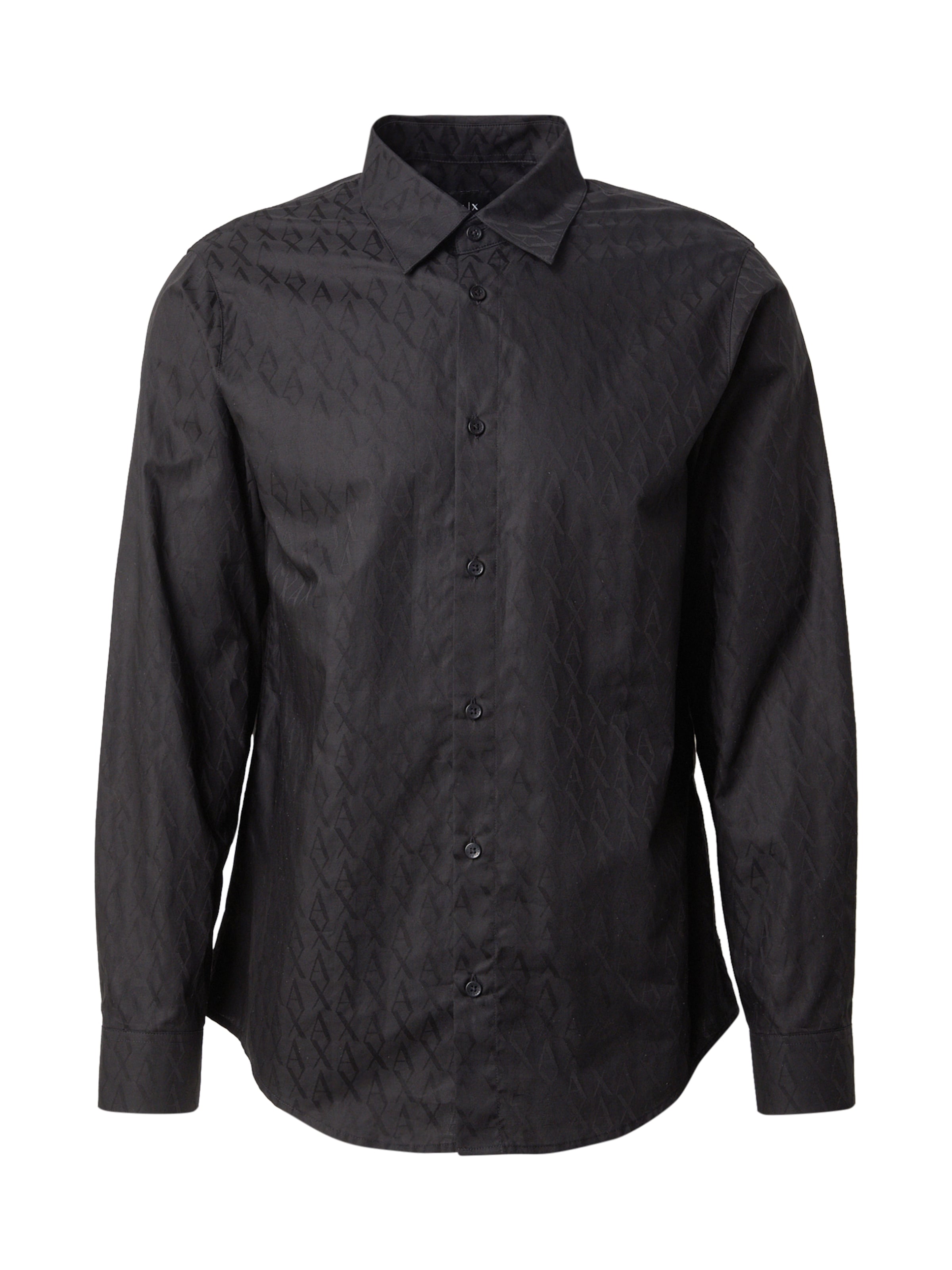 ARMANI EXCHANGE Regular fit Πουκάμισο σε μαύρο: μπροστά