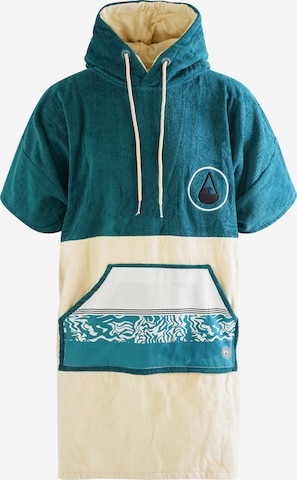 Wave Hawaii Short Bathrobe ' Petrol ' in Blue: front