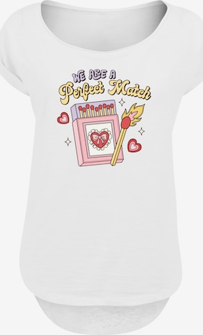 F4NT4STIC T-Shirt 'We Are A Perfect Match Love' in Weiß: Vorderseite