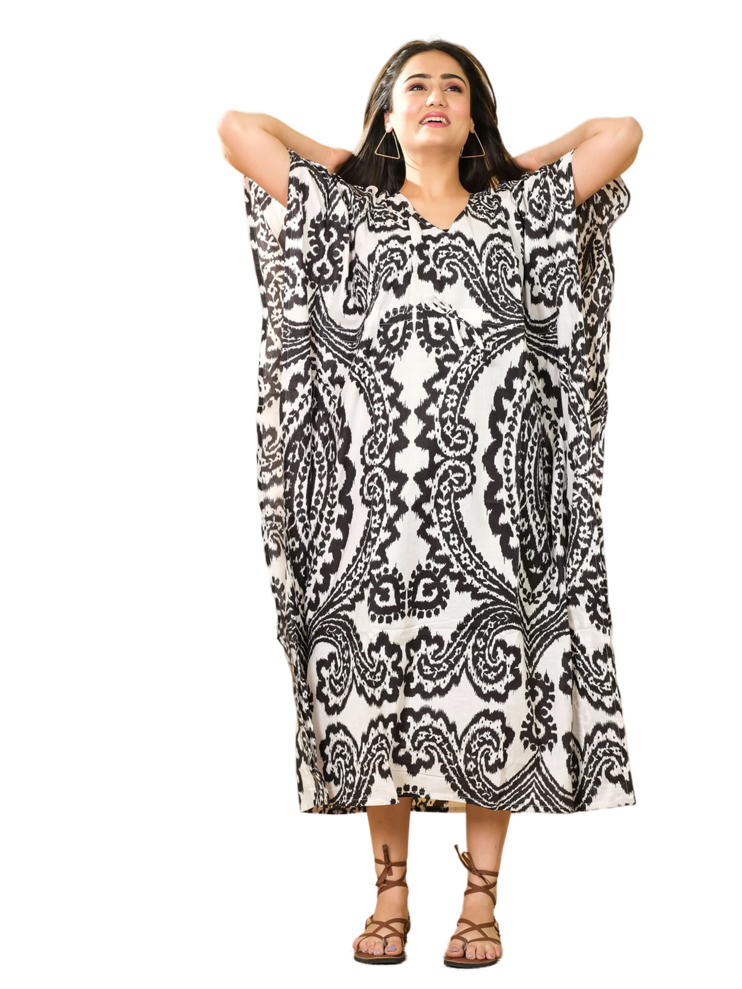 PfauGermany Oversized Dress 'KAFTAN Free Size Brustumfang – 170 cm . Länge 130 cm' in White