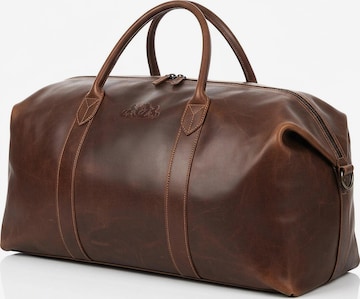 SID & VAIN Reisetasche 'XL Weekender CHESTER echt Leder' in Braun: Vorderseite