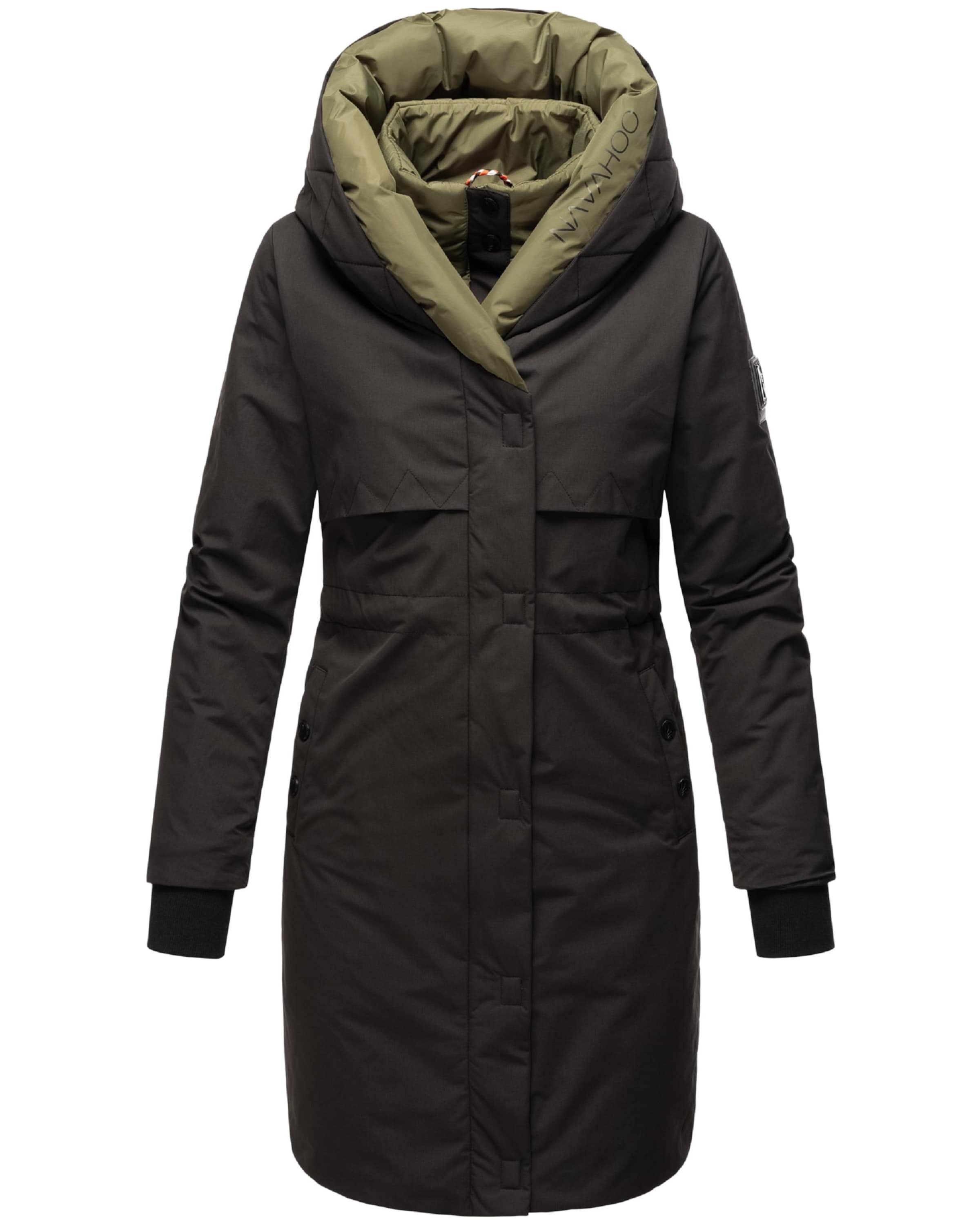 NAVAHOO Mantel 'Snowelf' in Schwarz: Vorderseite