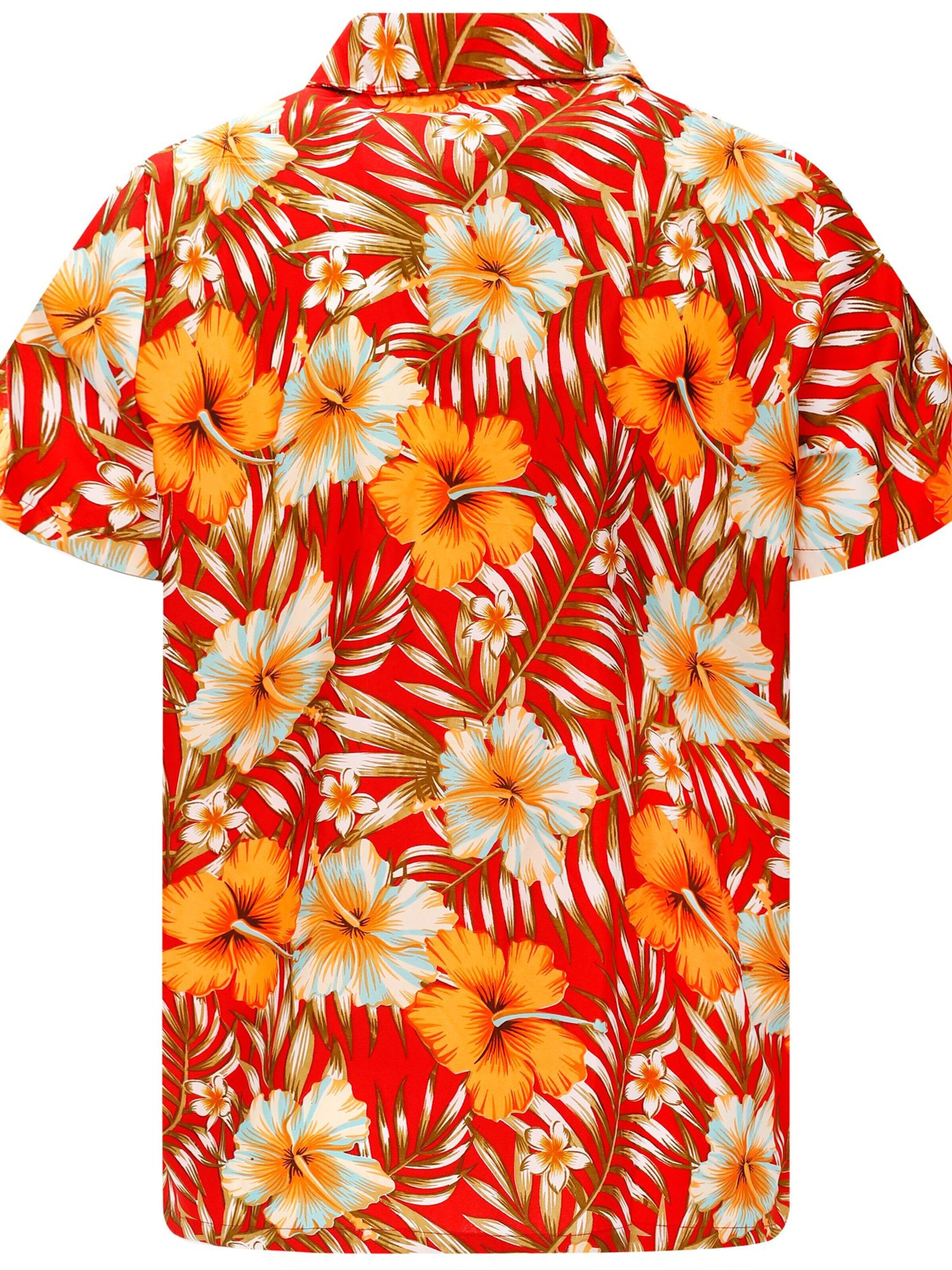 Regular fit Camicia 'Tropical Hibiscus' di King Kameha in giallo
