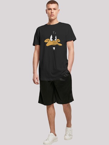 F4NT4STIC Shirt 'Looney Tunes Daffy Duck Big Face' in Zwart