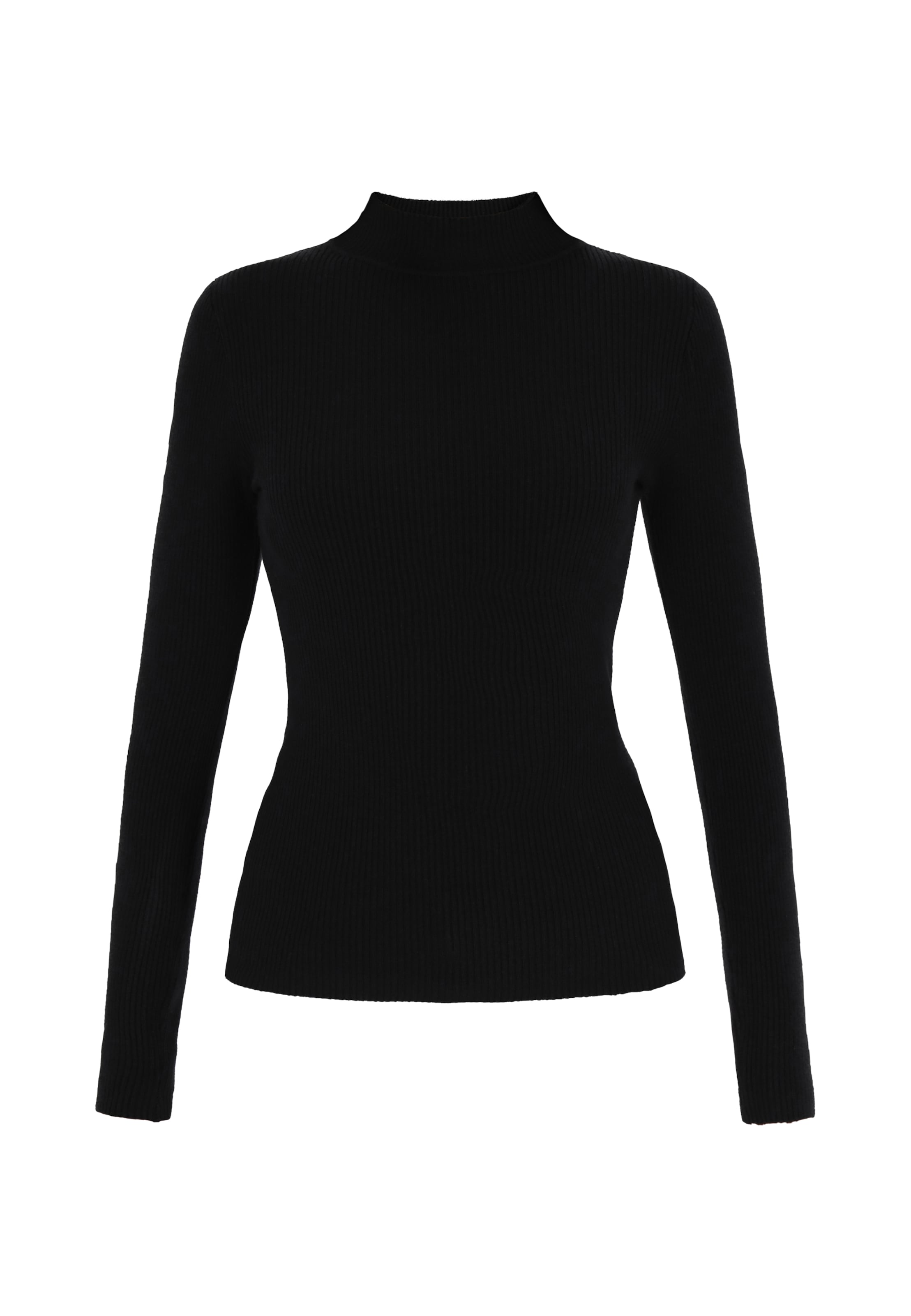 MYMO Pullover 'Comfy' in Schwarz: Vorderseite
