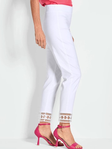Coupe slim Pantalon 'Louisa' Goldner en blanc