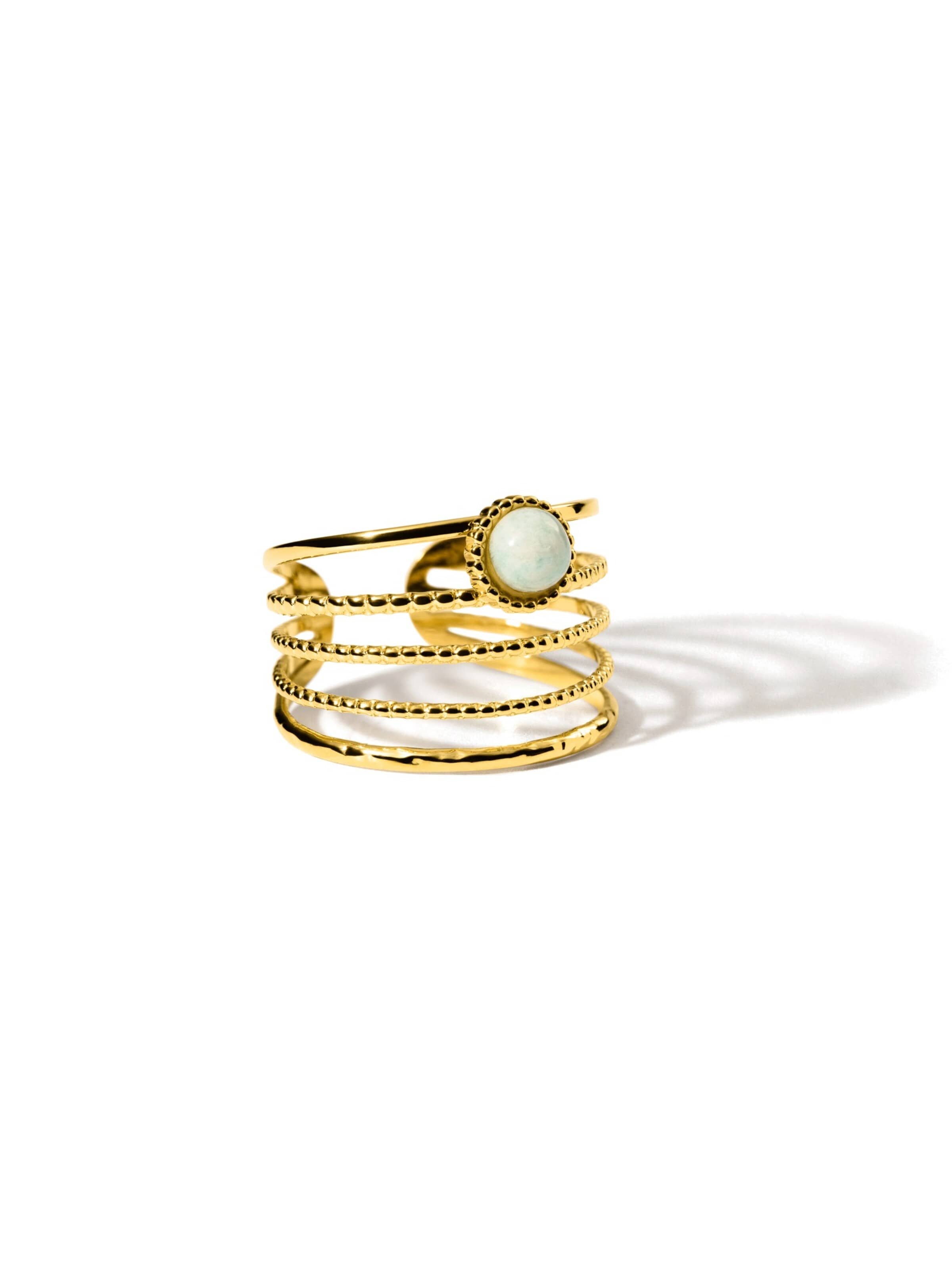 hiBALI Ring 'Lagoon' in Gold: front
