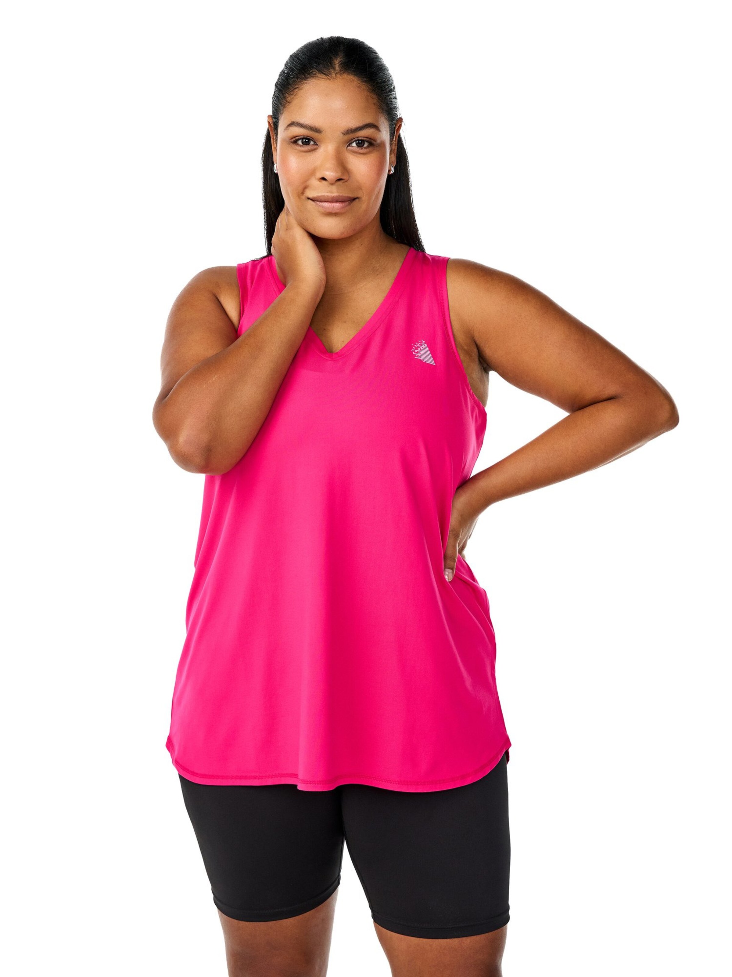 Active by Zizzi Спортен топ &#x27;Abasic&#x27; в розово: отпред