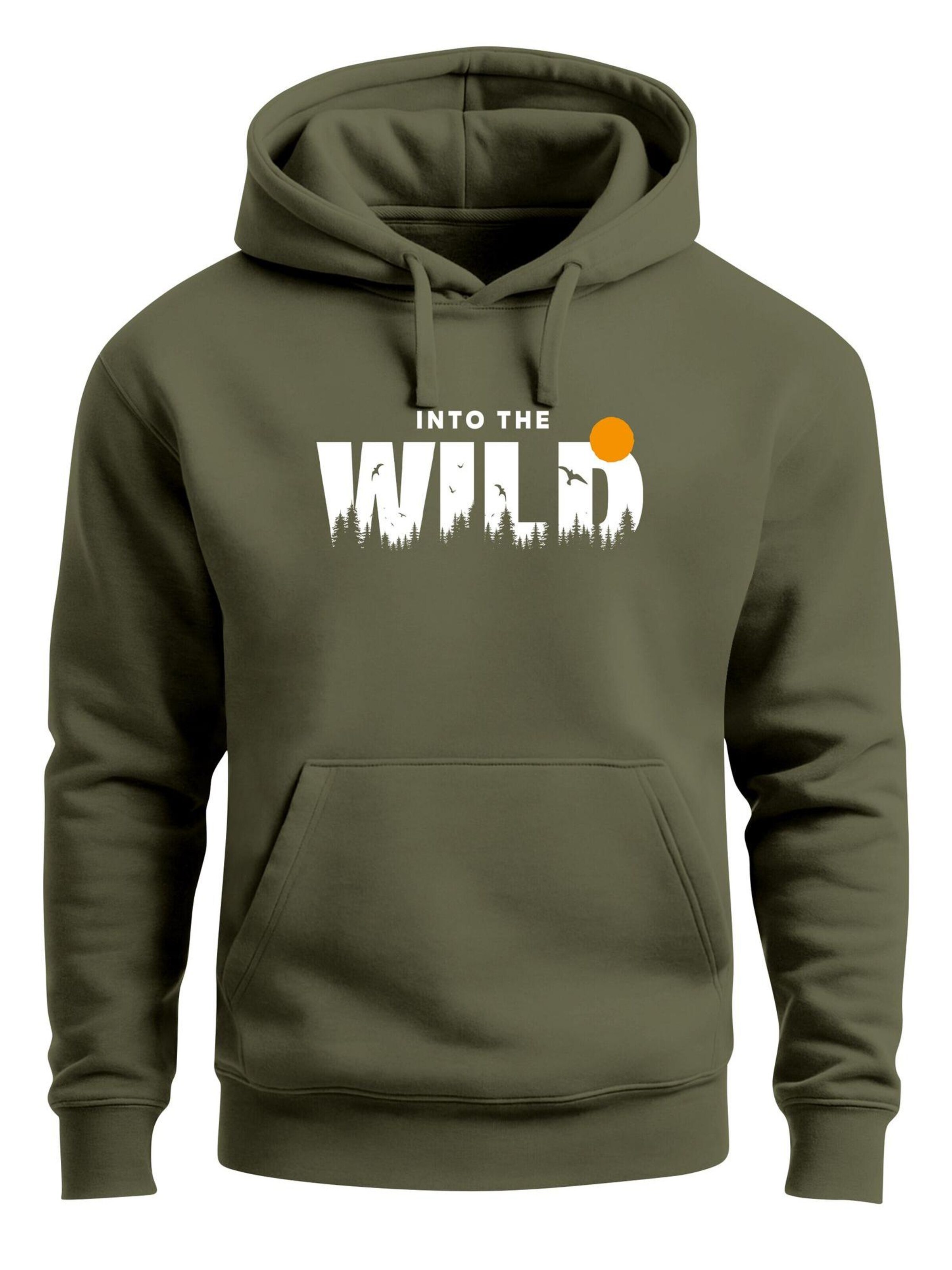 Neverless Sweatshirt 'Into the Wild'‌ in Grün: Vorderseite