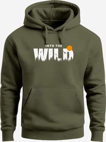 Neverless Sweatshirt 'Into the Wild' in Grün: Vorderseite