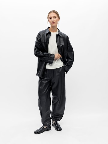Wide Leg Pantalon 'OBJPELIN' OBJECT en noir