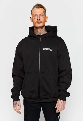 Multiply Apparel - Sudadera con cremallera 'Stay True' en negro