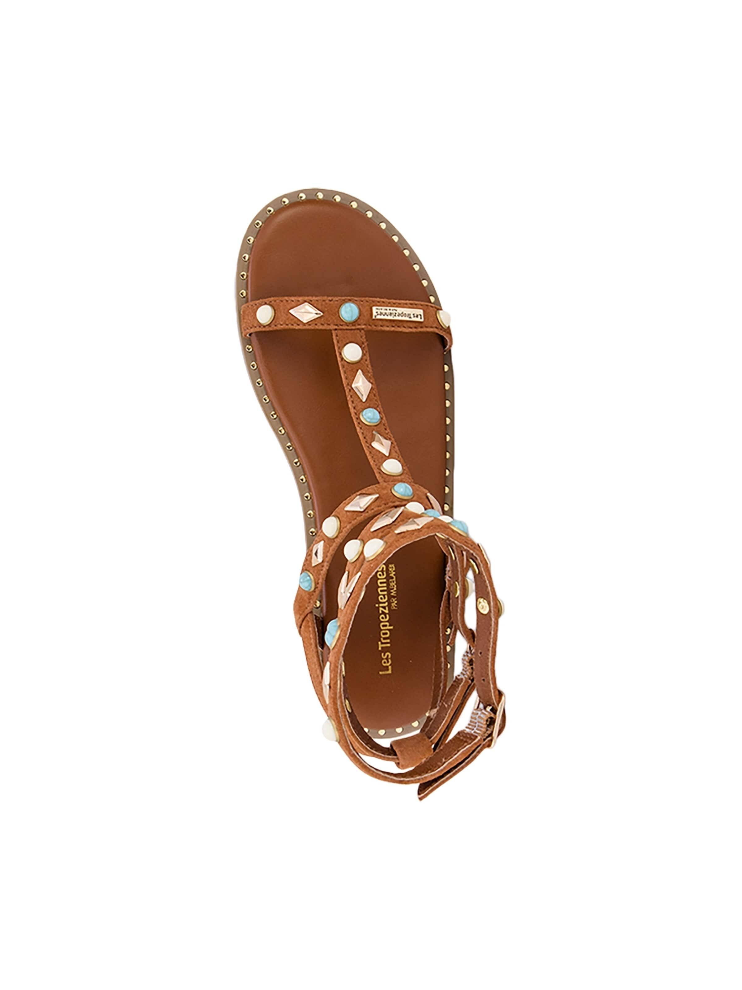 Les Tropéziennes - Sandalias 'Corika-Ledersandalen' en beige