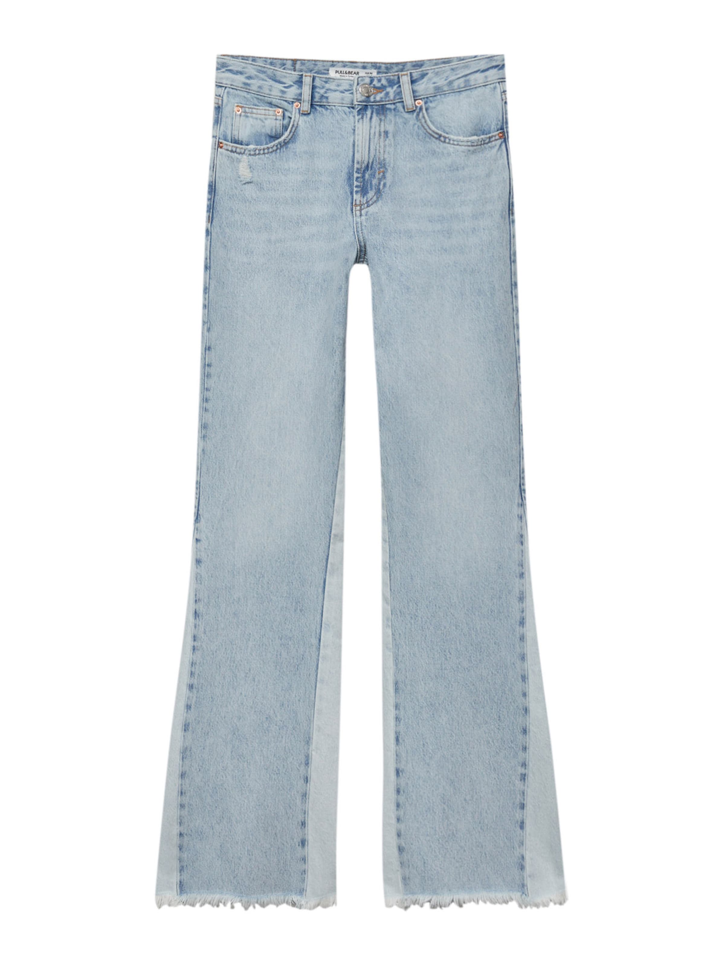 Pull&Bear Široke hlačnice Kavbojke | modra barva: sprednja stran