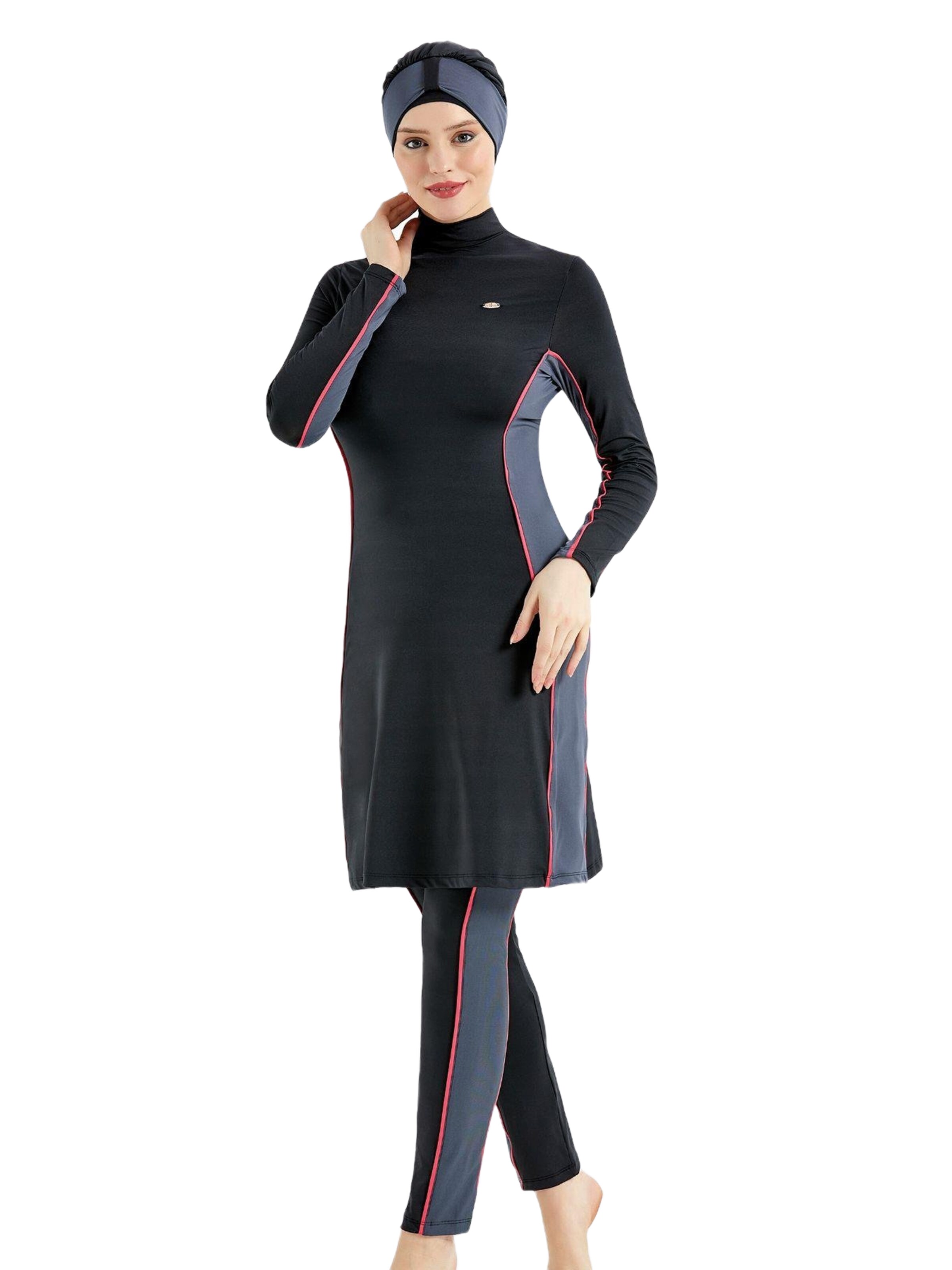 C&City Badpakjurk in Zwart: voorkant