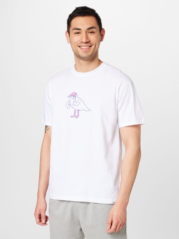 Cleptomanicx T-Shirt 'Gull Cap' in Weiß: predná strana