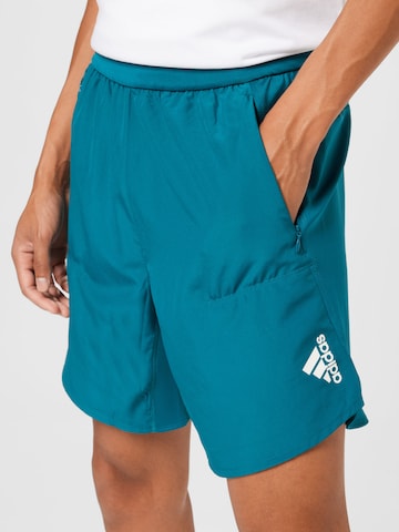 mėlyna ADIDAS SPORTSWEAR Standartinis Sportinės kelnės 'Designed for Training'