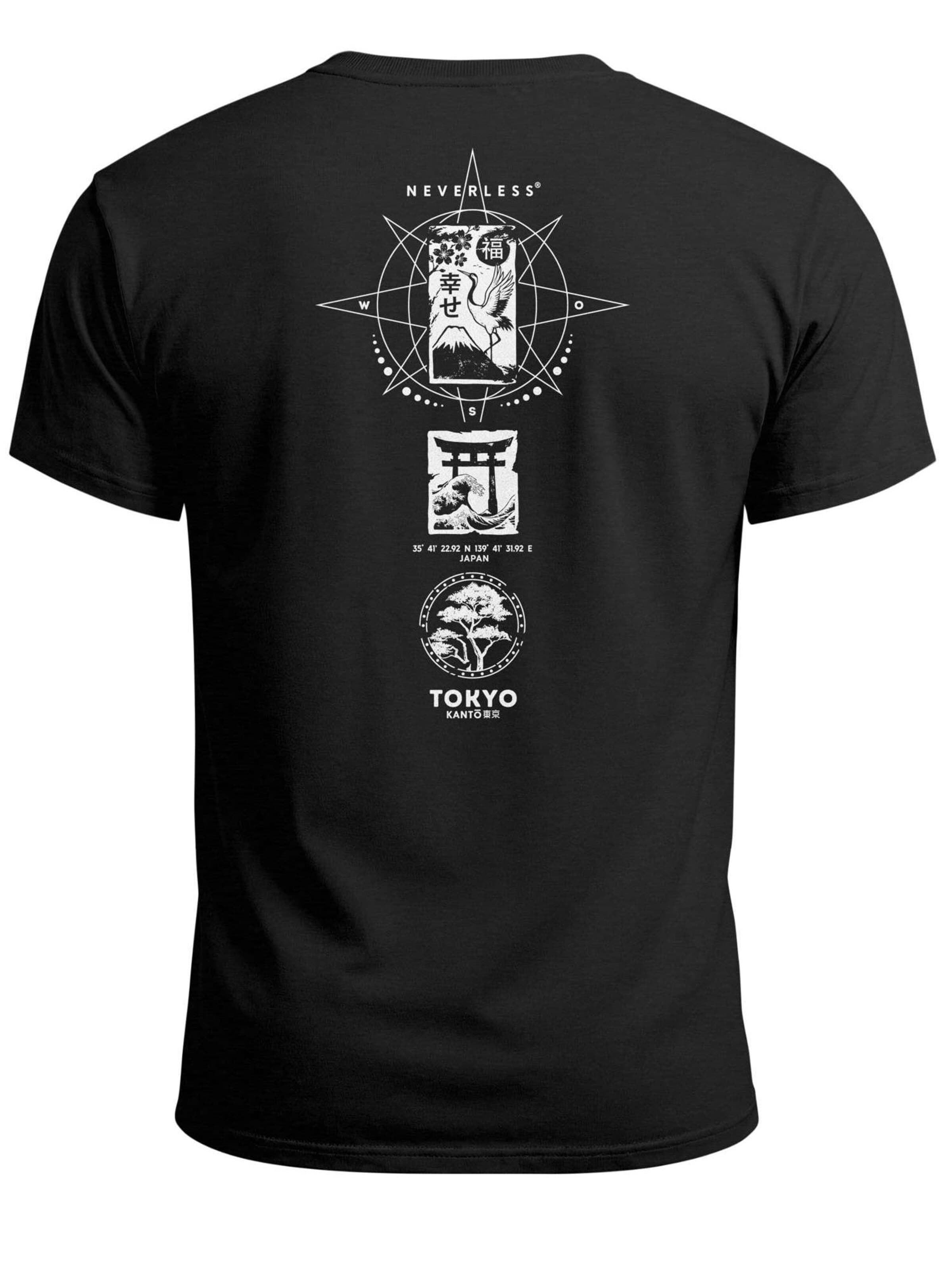 Neverless Shirt 'Japan Kompass' in Black: front