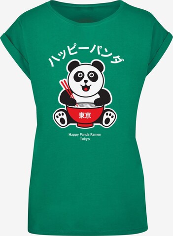 Merchcode Shirt 'Torc - Happy Panda' in Groen: voorkant