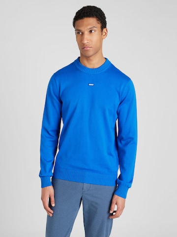 HUGO Пуловер 'San Cosmo' в синьо: отпред