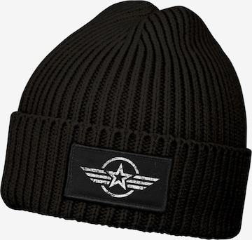 Neverless Mütze 'Airforce Wings' in Schwarz: Vorderseite